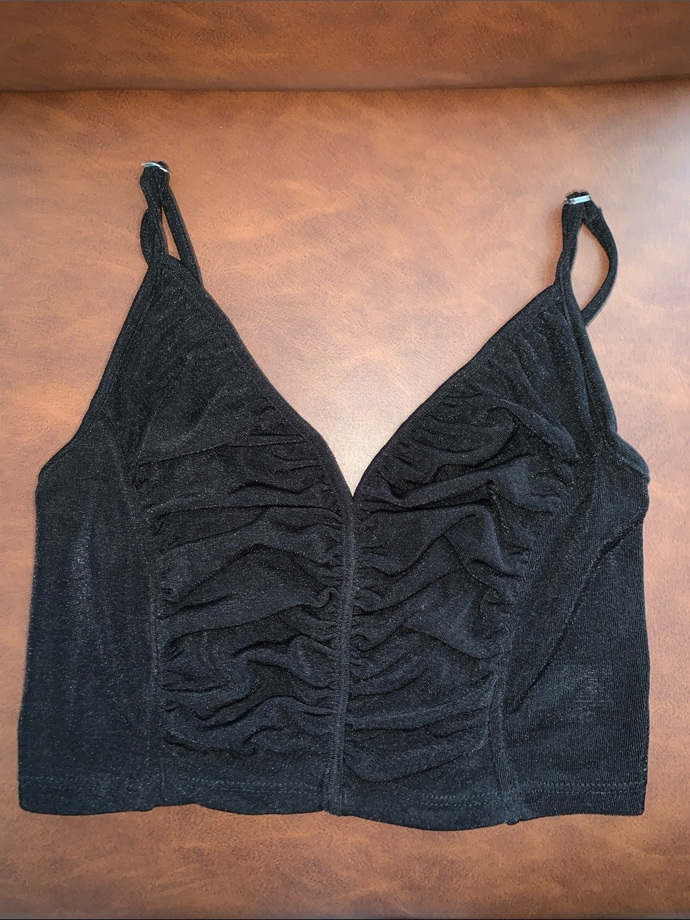 Black Ruched Camisole Top